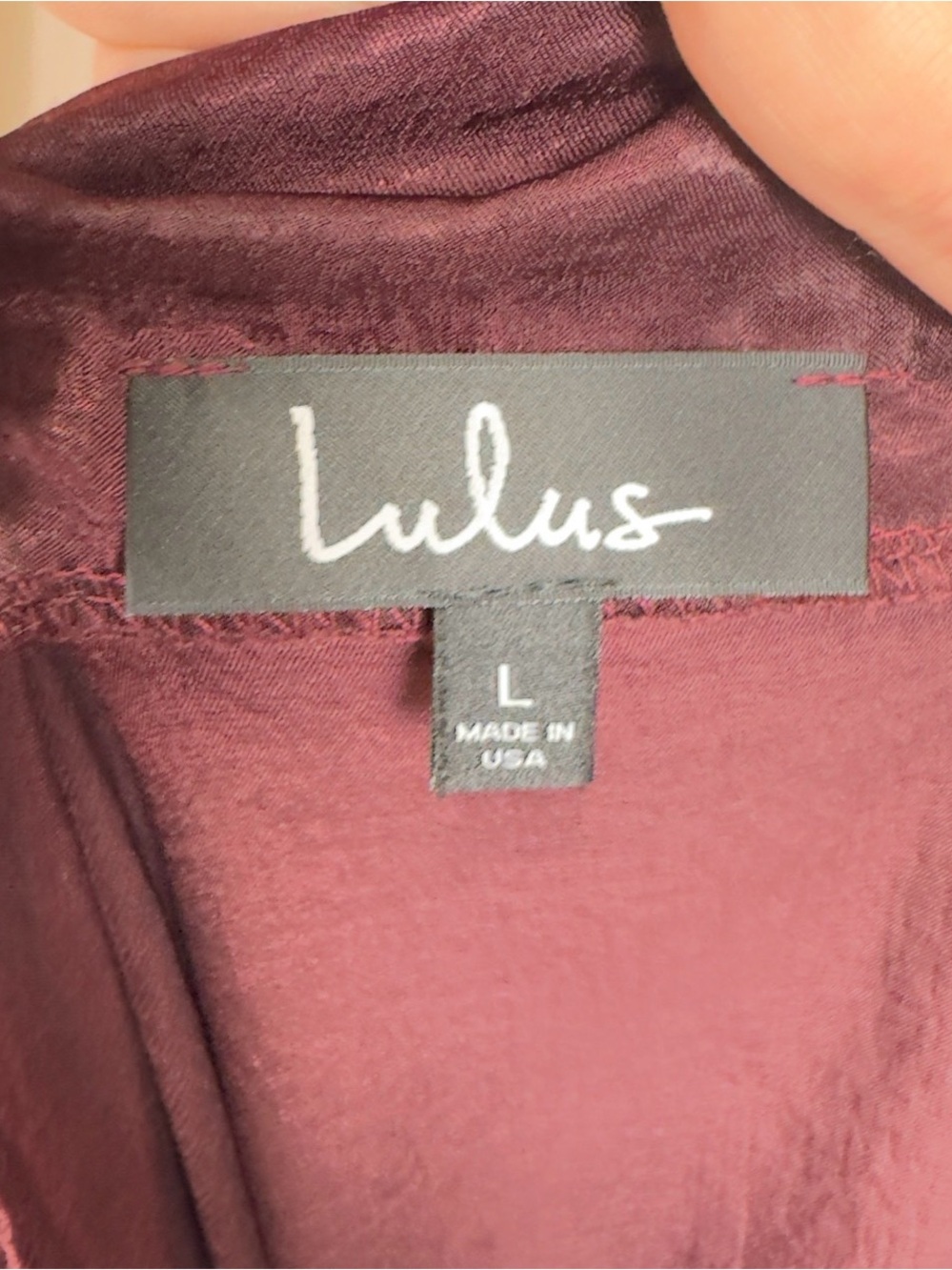 Lulu's date night slip dress | adjustable straps | Maroon burgundy plum | Large - Picture 4 of 10